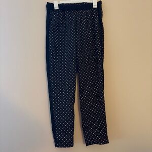 H&M Black White Micro Dot Printed Pull On Pants Women’s Size 8 Tapered Work